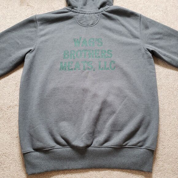 Carhartt Rain Defender Wag's Bros Meats Sz Medium Loose Fit Mens Gray Hoodie - Picture 5 of 8